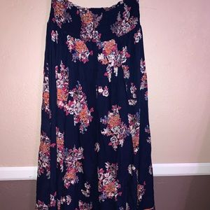 Long, flowy floral skirt
